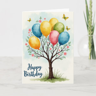Cartão de Aniversário Floral Fantasia