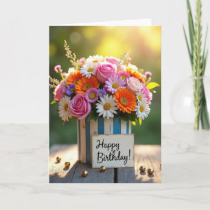 Cartão de Aniversário Floral Golden Glow