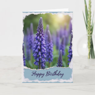 Cartão de Aniversário Floral Índigo