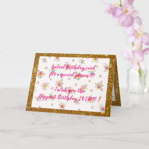 Cartão de Aniversário Floral Mais Feliz do Elegant