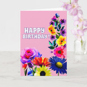 Cartão de aniversário FLORAL para a mãe, avó