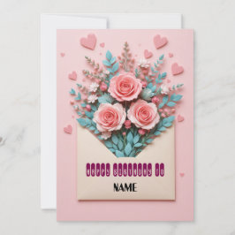 Cartão de Aniversário Floral Romântico