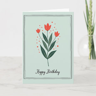 Cartão de Aniversário Floral Salvia
