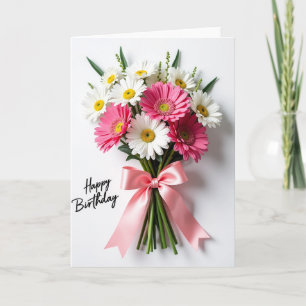 Cartão de Aniversário Floral Vibrante