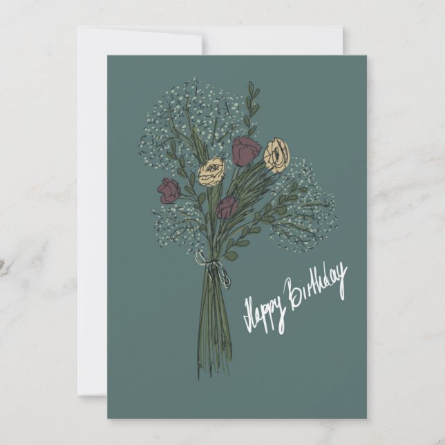 Cartão de aniversário "Flores" (Frente)