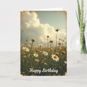 Cartão de Aniversário Flores Alegres