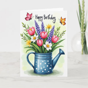 Cartão de Aniversário Flores da Primavera
