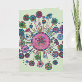 Cartão de Aniversário - Flores e Insetos-Dama