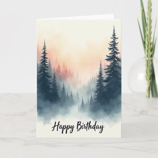 Cartão de Aniversário Floresta Pacífica (Frente)