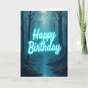 Cartão de Aniversário Floresta Radiante