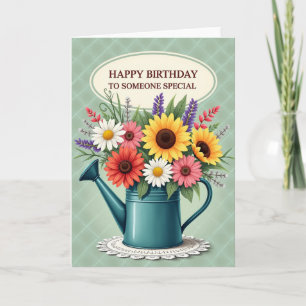 Cartão de Aniversário Florido