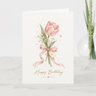 Cartão de Aniversário Florzinha Simples
