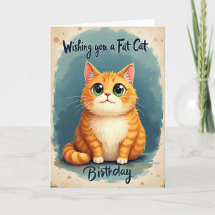 Cartão de Aniversário Fofo de Felino Listrado