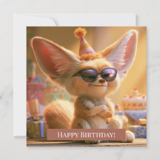 Cartão de aniversário fofo do feneco