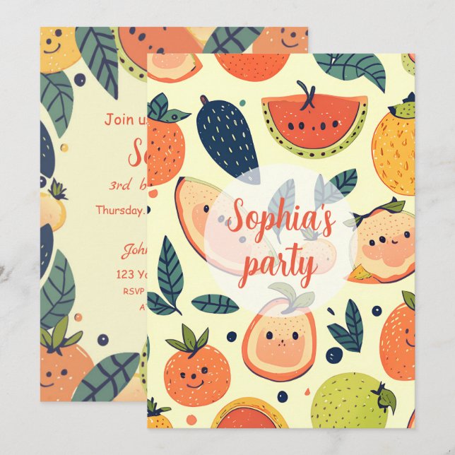 Cartão de Aniversário Fofo Kawaii 3º Aniversário (Frente/Verso)