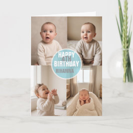 Cartão de aniversário fofo para foto de qualquer i