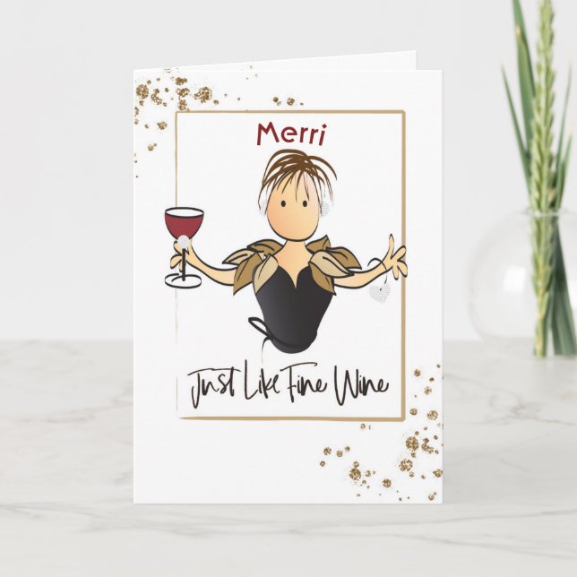 Cartão de aniversário fofo personalizado para ela (Frente)