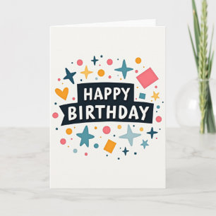 Cartão de Aniversário Formas Vibrantes
