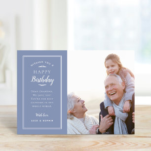 Cartão de Aniversário Fotográfico Moderno para a V
