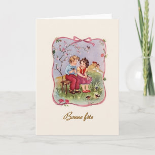 Cartão de aniversário francês do fête de Bonne