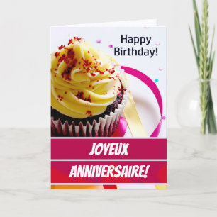 Cartão de aniversário francês Joyeux aniversaire