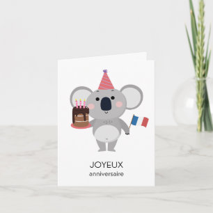 Cartão de Aniversário Francês - Joyeux aniversaire
