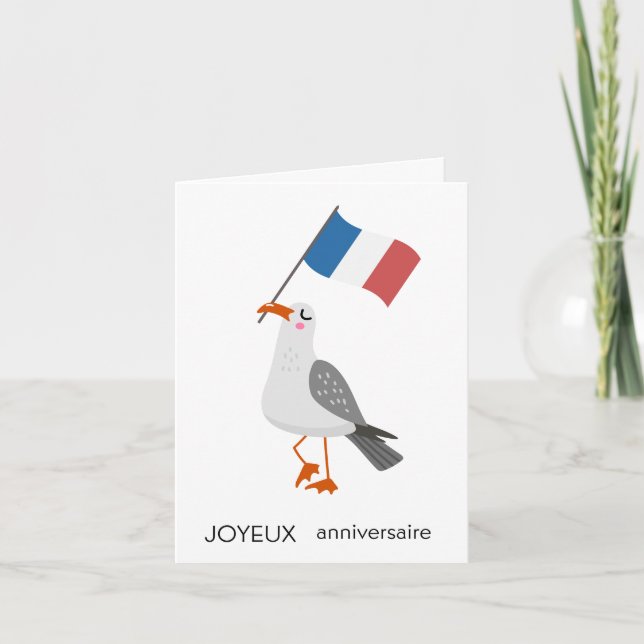 Cartão de Aniversário Francês - Joyeux aniversaire (Frente)