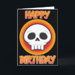 Cartão de aniversário Funky do crânio<br><div class="desc">Os crânios são legal, os crânios funky estão mesmo mais frescos e assim que são aniversários. Deseje assim a esse special alguém um o feliz aniversario com este cartão funky do crânio. São certos saber quanto você pensa deles se você lhes dá um cartão impressionante como este. Este cartão igualmente...</div>