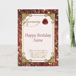Cartão de Aniversário Garnet Birthstone