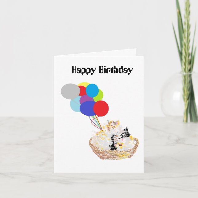 Cartão de aniversário : Gatinho-amor (Frente)
