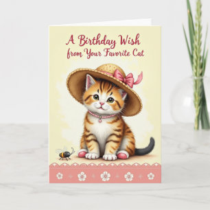 Cartão de Aniversário Gatinho Tricolor Fofo