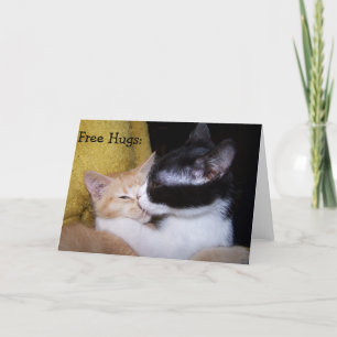 Cartão de Aniversário: Gatinhos Fofos dão Abraços