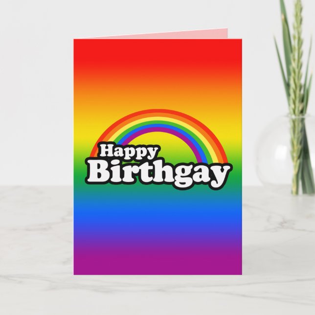 Cartão de Aniversário Gay Feliz (Frente)