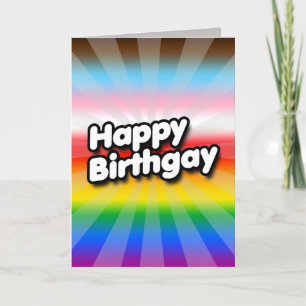 Cartão de Aniversário Gay (Orgulho Progressivo)