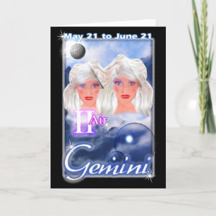 Cartão de aniversário Gemini Zodiac