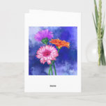 Cartão de Aniversário Gerberas<br><div class="desc">Cartões de aniversário de três cores - MIGNED Painting - Personalizável</div>