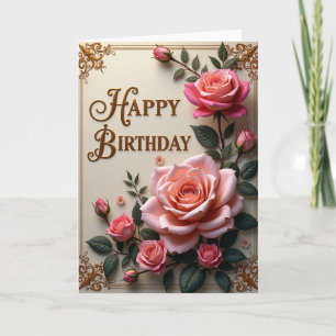 Cartão de Aniversário Gilded Rose