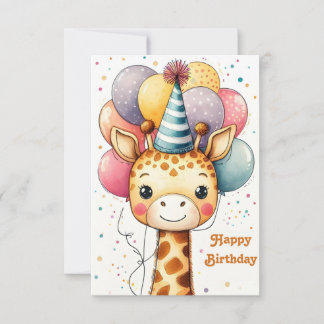 Cartão de Aniversário Giraffe Design