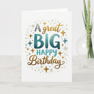Cartão de Aniversário Glitter Script