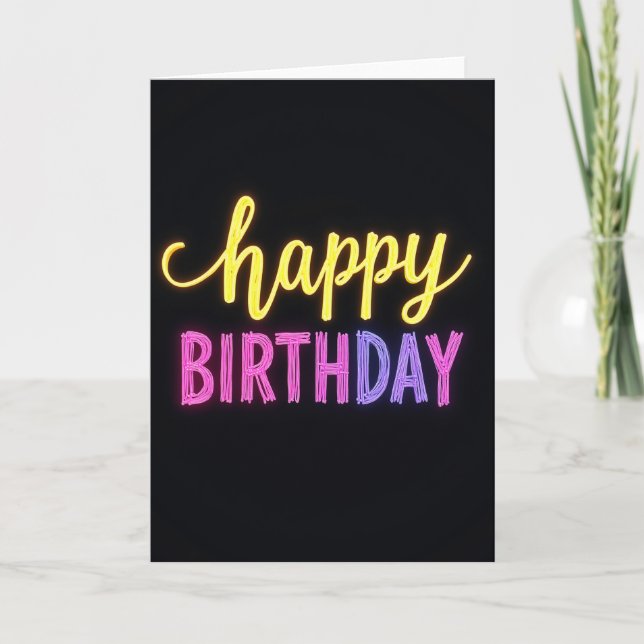 Cartão de Aniversário Glow Script (Frente)