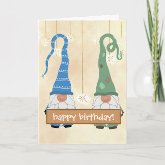 Cartão de Aniversário Gnomos Engraçado para Qualqu