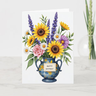 Cartão de Aniversário Golden Bloom Art