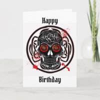 Cartão de aniversário Gothic do Candy Skull