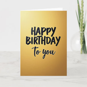Cartão de Aniversário Gradiente Dourado
