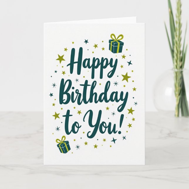 Cartão de Aniversário Gráfico Doce (Frente)