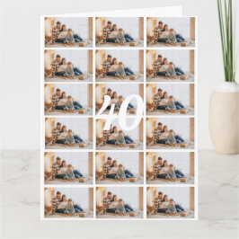 Cartão de Aniversário Grande com Colagem de Fotos