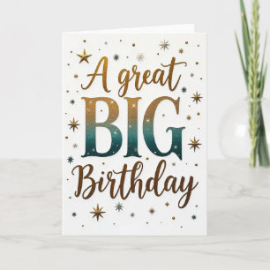 Cartão de Aniversário Grandioso Dourado