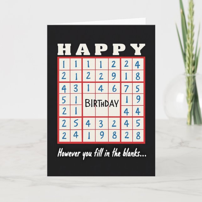 Cartão de Aniversário Graphic Grid (Frente)