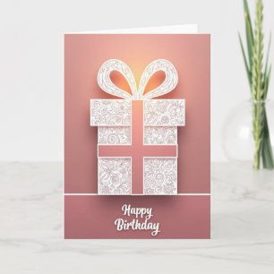 Cartão de Aniversário Gravado Floral