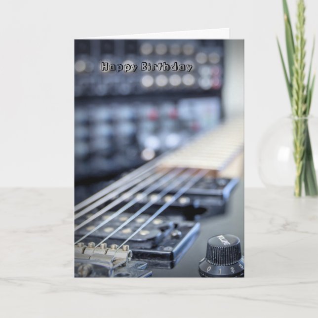 Cartão de aniversário guitarrista (Frente)